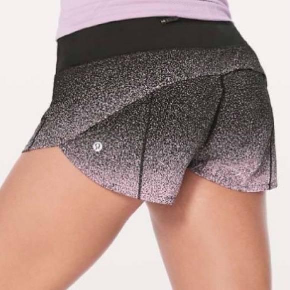 LULULEMON Speed Up Short 2.5” Ombre Speckle Stop Print Speed Short Pink/Black 8 - Picture 4 of 16